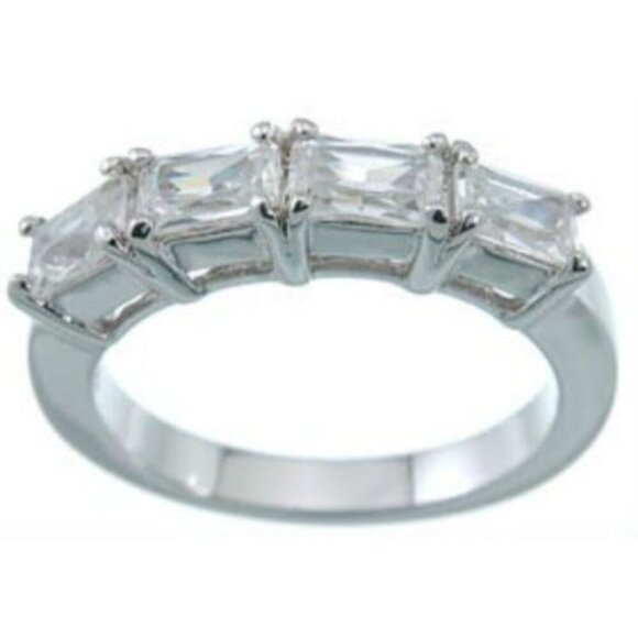 Classic 1.0 Ct Engagement Ring 925 Sterling Cubic Zirconia Silver Band Ring - Picture 1 of 3